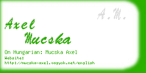 axel mucska business card